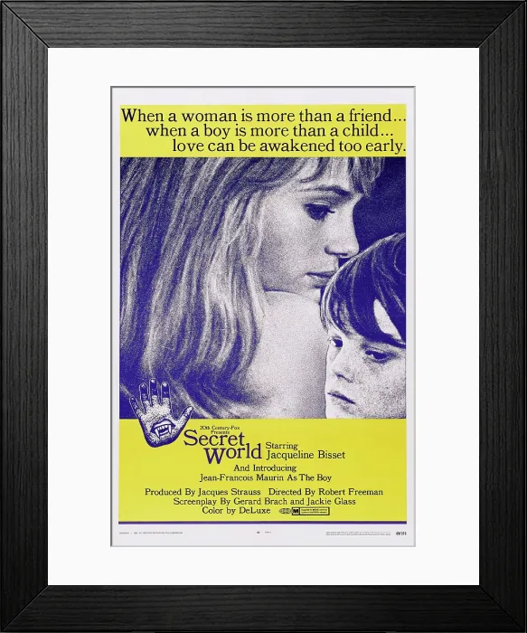 Framed Print : SECRET WORLD, (aka LA PROMESSE), US poster, from left: Jacqueline Bisset, Jean-Francois Maurin, 1969
