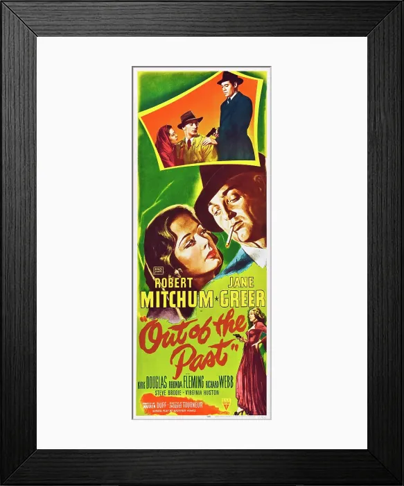 Framed Print : OUT OF THE PAST, top from left: Jane Greer, Robert Mitchum, Richard Webb, center from left: Jane Greer, Robert Mitchum, bottom right: Jane Greer, 1947 Framed Print : OUT OF THE PAST, top from left: Jane Greer, Robert Mitchum, Richard Webb, center from left: Jane Greer, Robert Mitchum, bottom right: Jane Greer, 1947