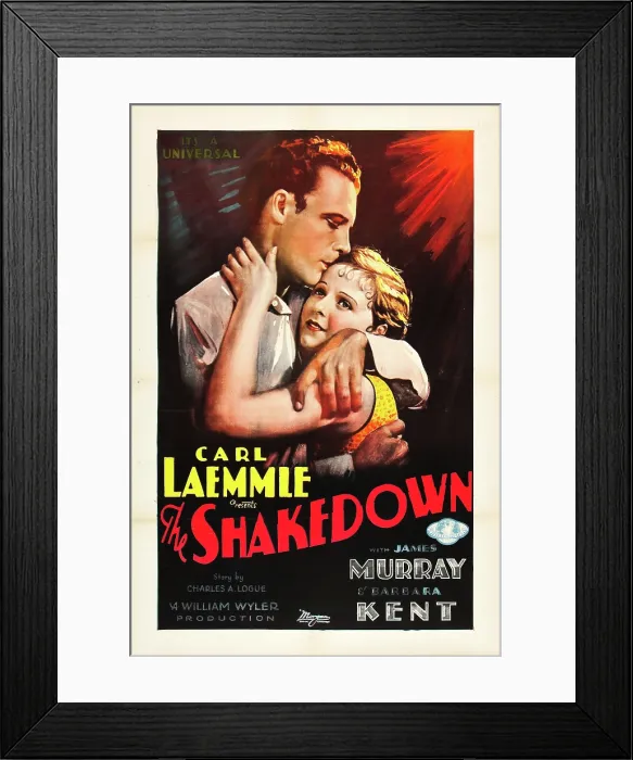 Framed Print : THE SHAKEDOWN, l-r: James Murray, Barbara Kent on poster art, 1929