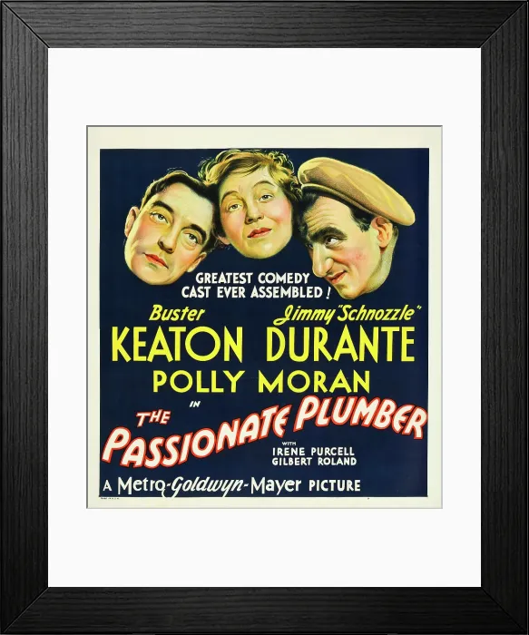 Framed Print : THE PASSIONATE PLUMBER, from left: Buster Keaton, Polly Moran, Jimmy Durante, 1932 Framed Print : THE PASSIONATE PLUMBER, from left: Buster Keaton, Polly Moran, Jimmy Durante, 1932