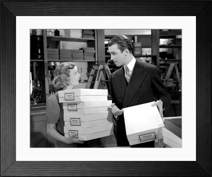 Framed Print : THE SHOP AROUND THE CORNER, Margaret Sullavan, James Stewart, 1940 Framed Print : THE SHOP AROUND THE CORNER, Margaret Sullavan, James Stewart, 1940