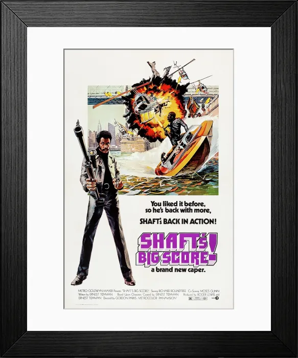 Framed Print : SHAFT'S BIG SCORE!, US poster, Richard Roundtree, 1972