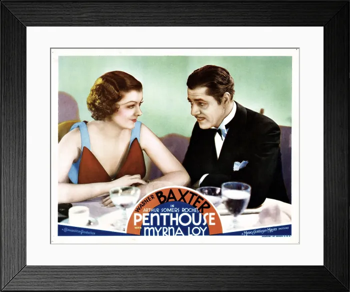Framed Print : PENTHOUSE, from left, Myrna Loy, Warner Baxter, 1933