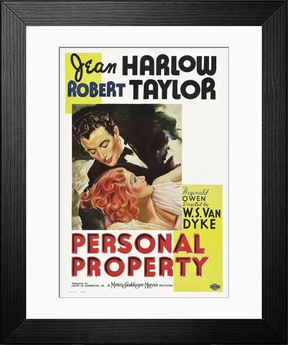 Framed Print : PERSONAL PROPERTY, US poster, from top: Robert Taylor, Jean Harlow, 1937