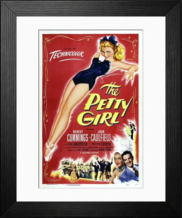 Framed Print : THE PETTY GIRL, US poster art, left: Joan Caulfield, bottom from left: Joan Caulfield, Robert Cummings, 1950 Framed Print : THE PETTY GIRL, US poster art, left: Joan Caulfield, bottom from left: Joan Caulfield, Robert Cummings, 1950