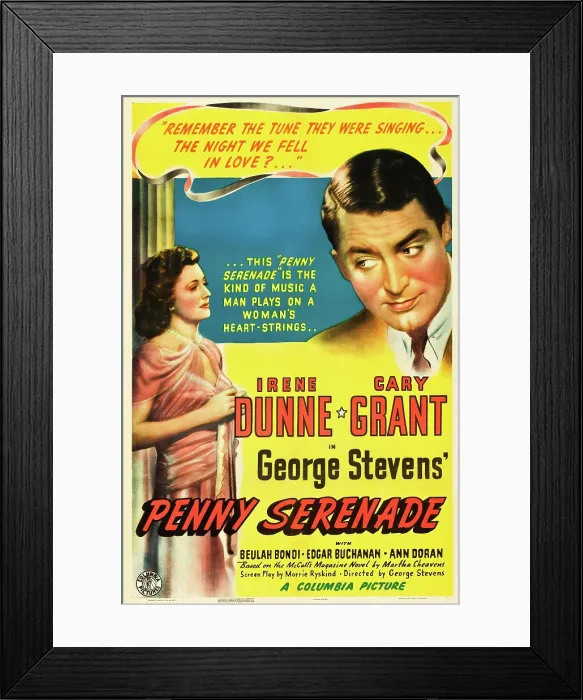Framed Print : PENNY SERENADE, US poster art, from left: Irene Dunne, Cary Grant, 1941