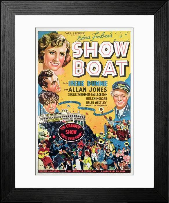 Framed Print : SHOW BOAT, Irene Dunne, Allan Jones, Helen Morgan, Charles Winninger, 1936 Framed Print : SHOW BOAT, Irene Dunne, Allan Jones, Helen Morgan, Charles Winninger, 1936