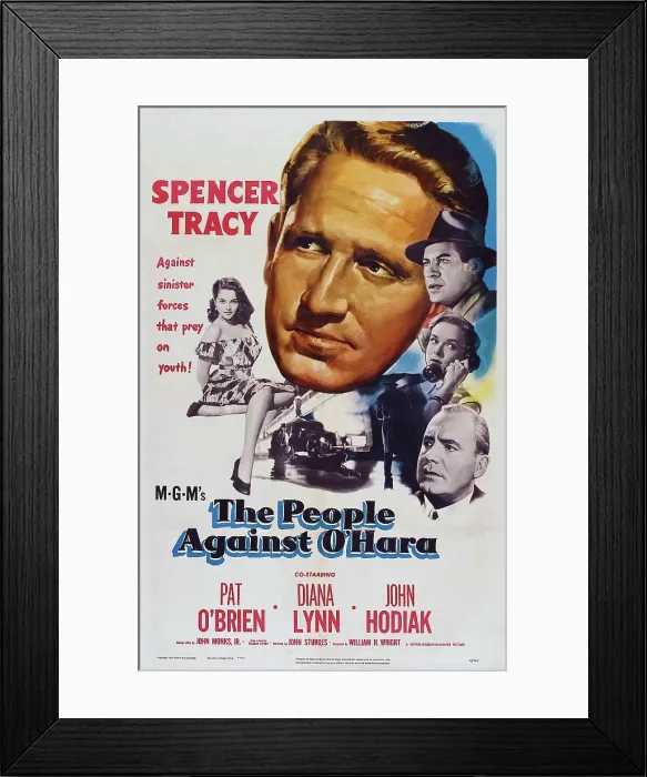 Framed Print : THE PEOPLE AGAINST O'HARA, US poster art, Diana Lynn, Spencer Tracy, Pat O'Brien, John Hodiak 1951