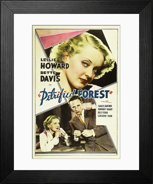 Framed Print : THE PETRIFIED FOREST, top: Bette Davis, bottom from left: Bette Davis, Leslie Howard, 1936