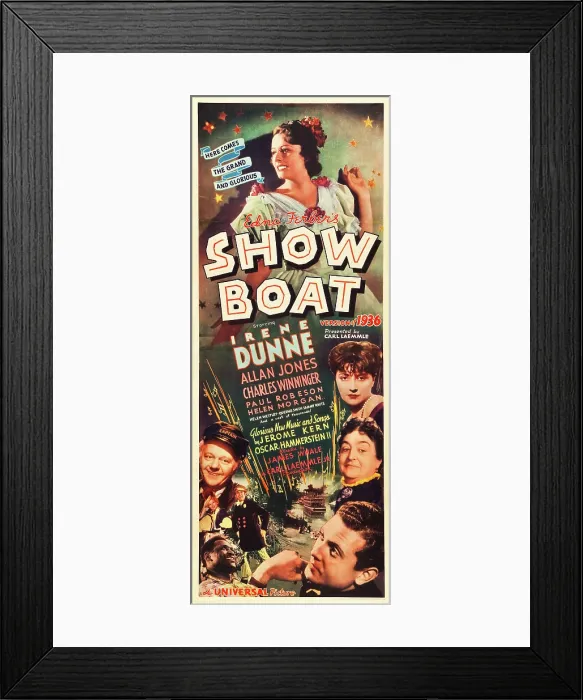 Framed Print : SHOW BOAT, top: Irene Dunne, bottom left: Charles Winninger, Paul Robeson, bottom right: Helen Morgan, Helen Westley, Allan Jones, 1936 Framed Print : SHOW BOAT, top: Irene Dunne, bottom left: Charles Winninger, Paul Robeson, bottom right: Helen Morgan, Helen Westley, Allan Jones, 1936