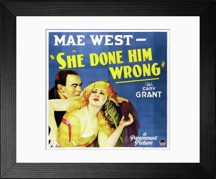 Framed Print : SHE DONE HIM WRONG, l-r: Owen Moore, Mae West on poster art, 1933 Framed Print : SHE DONE HIM WRONG, l-r: Owen Moore, Mae West on poster art, 1933