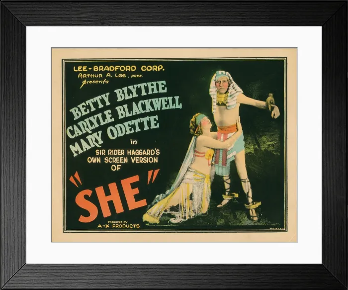 Framed Print : SHE, from left: Betty Blythe, Carlyle Blackwell, 1925
