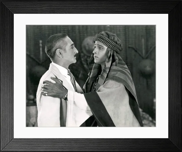 Framed Print : THE SHEIK, from left, Adolphe Menjou, Rudolph Valentino, 1921 Framed Print : THE SHEIK, from left, Adolphe Menjou, Rudolph Valentino, 1921