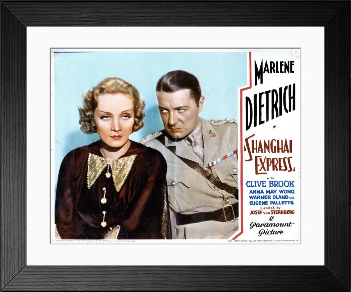 Framed Print : SHANGHAI EXPRESS, from left, Marlene Dietrich, Clive Brook, 1932