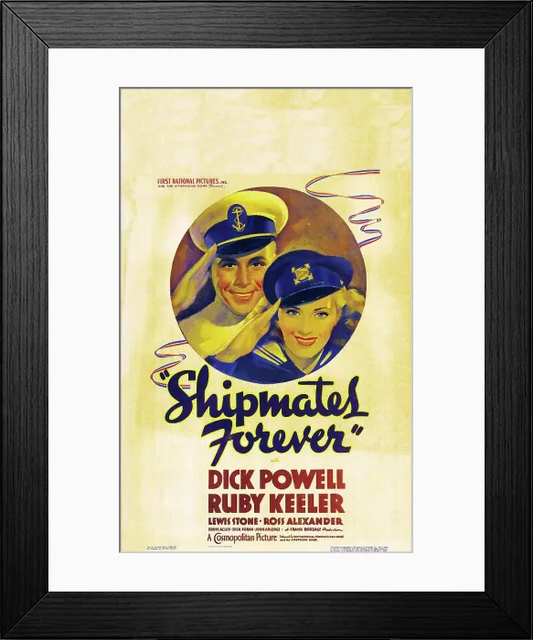 Framed Print : SHIPMATES FOREVER, US poster art, from left: Dick Powell, Ruby Keeler, 1935 Framed Print : SHIPMATES FOREVER, US poster art, from left: Dick Powell, Ruby Keeler, 1935