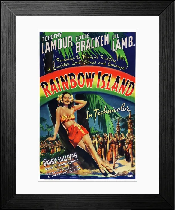 Framed Print : RAINBOW ISLAND, US poster art, Dorothy Lamour, 1944