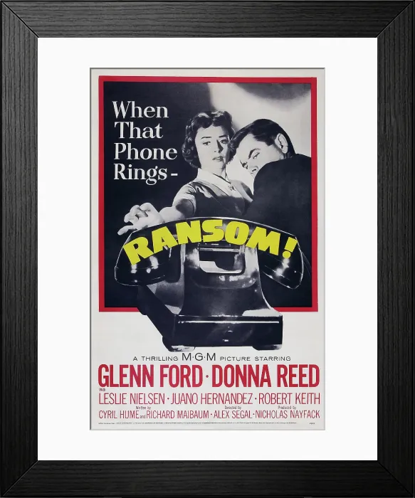 Framed Print : RANSOM!, US poster art, from left: Donna Reed, Glenn Ford, 1956 Framed Print : RANSOM!, US poster art, from left: Donna Reed, Glenn Ford, 1956