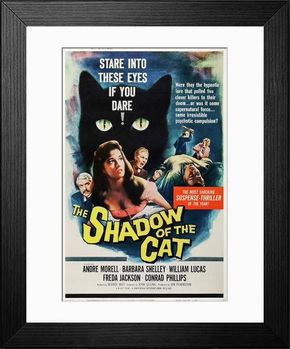 Framed Print : SHADOW OF THE CAT, l-r: Andre Morrell, Barbara Shelley, Freda Jackson on poster art, 1961 Framed Print : SHADOW OF THE CAT, l-r: Andre Morrell, Barbara Shelley, Freda Jackson on poster art, 1961