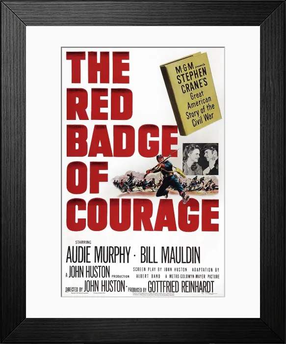 Framed Print : THE RED BADGE OF COURAGE, US poster art, Audie Murphy, 1951 Framed Print : THE RED BADGE OF COURAGE, US poster art, Audie Murphy, 1951