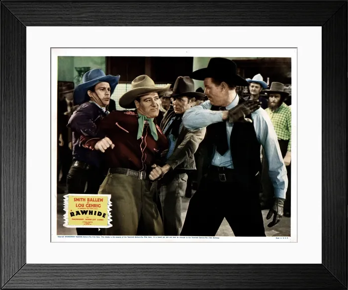 Framed Print : RAWHIDE, Lou Gehrig, (center), 1938, TM and Copyright 20th Century Fox Film Corp. All rights reserved / courtesy Everett Collection