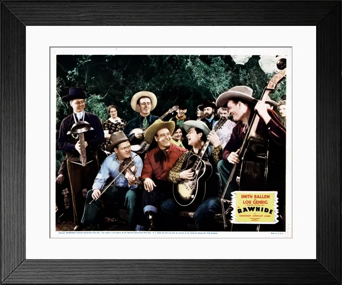 Framed Print : RAWHIDE, Smith Ballew, Lou Gehrig, 1938, TM and Copyright 20th Century Fox Film Corp. All rights reserved / courtesy Everett Collection
