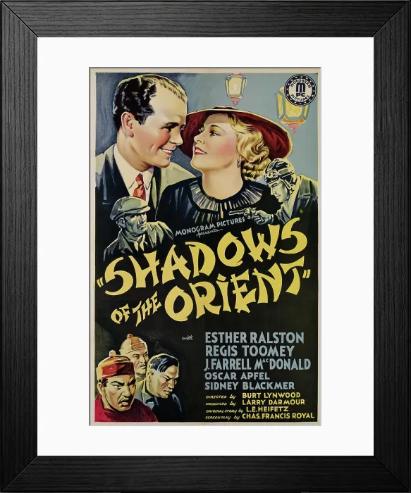 Framed Print : SHADOWS OF THE ORIENT, from left, top, Regis Toomey, Esther Ralston, 1935