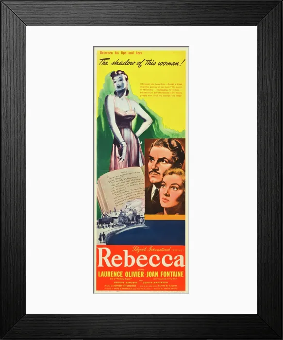 Framed Print : REBECCA, from left: Laurence Olivier, Joan Fontaine, 1940