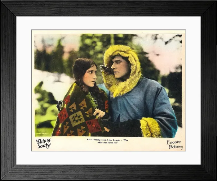 Framed Print : SHIP OF SOULS, from left: Gertrude Astor, Earl Metcalfe (aka Earl Metcalf'), scene card, 1925