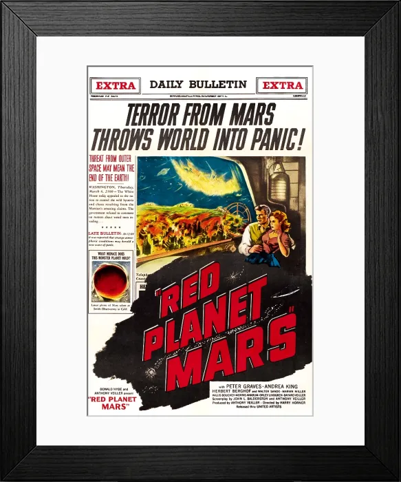 Framed Print : RED PLANET MARS, top from left: Peter Graves, Andrea King, 1952