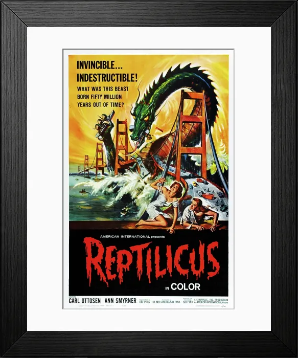 Framed Print : REPTILICUS, US poster art, 1961
