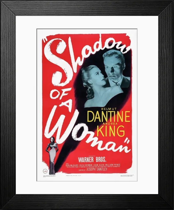 Framed Print : SHADOW OF A WOMAN, US poster art, top from left, Andrea King, Helmut Dantine, 1946