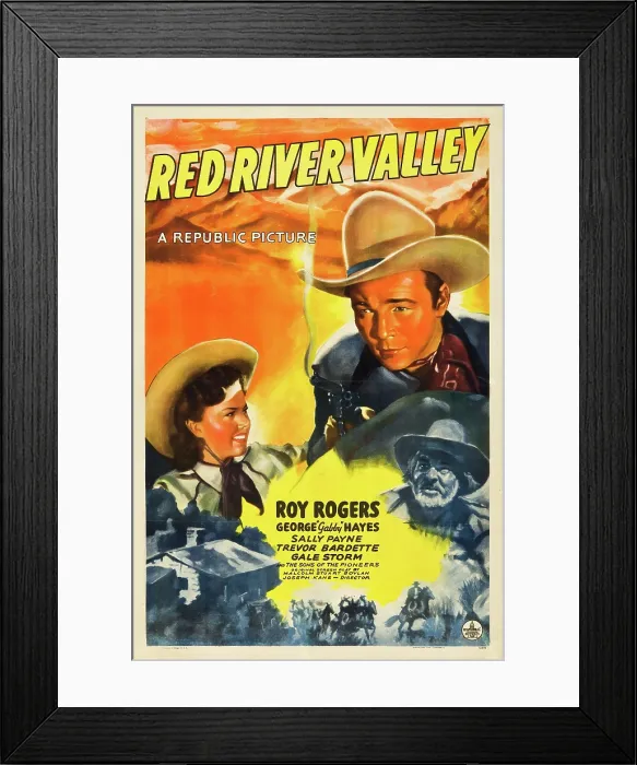 Framed Print : RED RIVER VALLEY, from left: Sally Payne, Roy Rogers, George Gabby Hayes, 1941 Framed Print : RED RIVER VALLEY, from left: Sally Payne, Roy Rogers, George Gabby Hayes, 1941