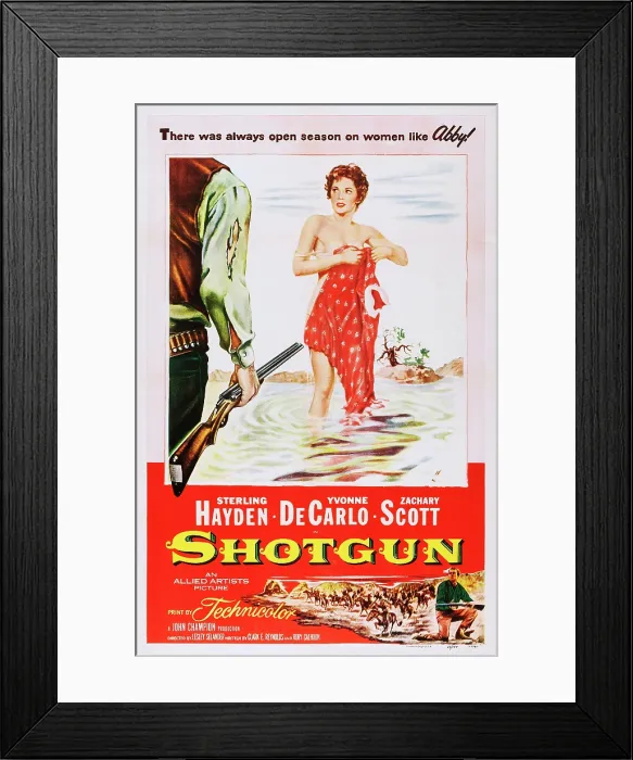 Framed Print : SHOTGUN, US poster art, Yvonne De Carlo, 1955 Framed Print : SHOTGUN, US poster art, Yvonne De Carlo, 1955