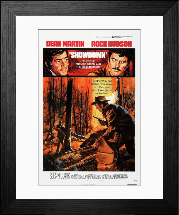 Framed Print : SHOWDOWN, US poster art, from left: Dean Martin, Rock Hudson, 1973