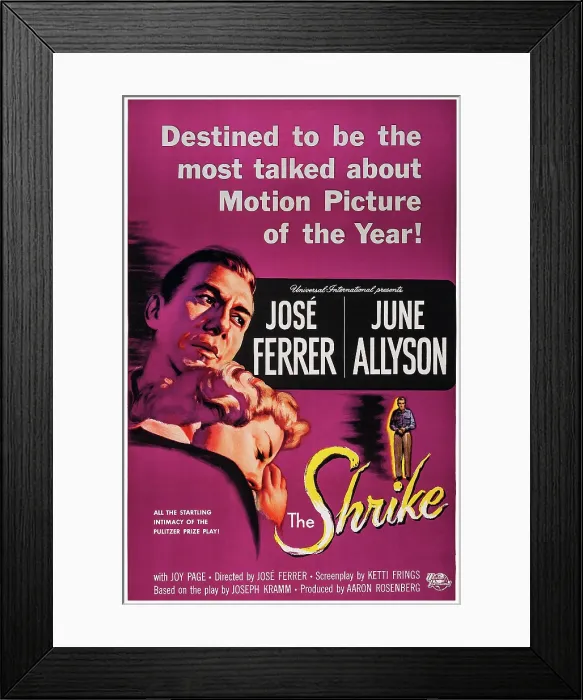 Framed Print : THE SHRIKE, l-r: Jose Ferrer, June Allyson on poster art, 1955