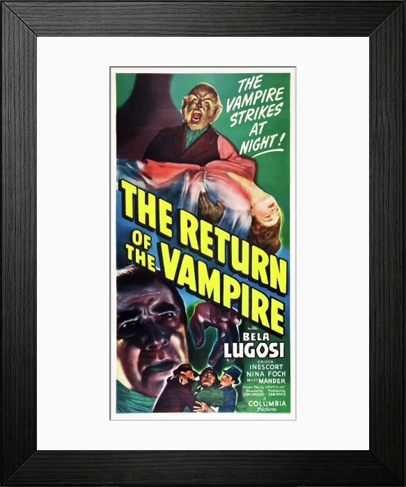 Framed Print : THE RETURN OF THE VAMPIRE, bottom left: Bela Lugosi, 1944
