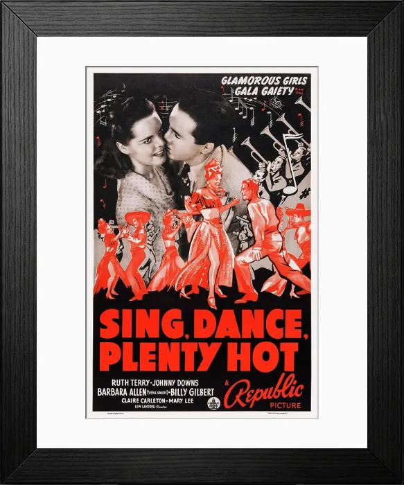 Framed Print : SING, DANCE, PLENTY HOT, US poster art, from left: Ruth Terry, Johnny Downs, 1940