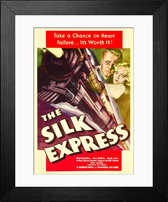 Framed Print : THE SILK EXPRESS, from left: Neil Hamilton, Sheila Terry on midget window card, 1933 Framed Print : THE SILK EXPRESS, from left: Neil Hamilton, Sheila Terry on midget window card, 1933