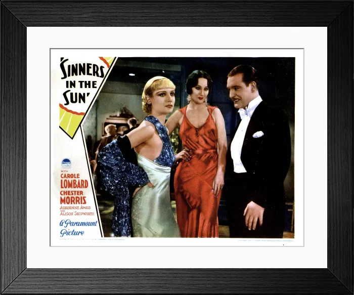 Framed Print : SINNERS IN THE SUN, from left, Carole Lombard, Zita Moulton, Walter Byron, 1932