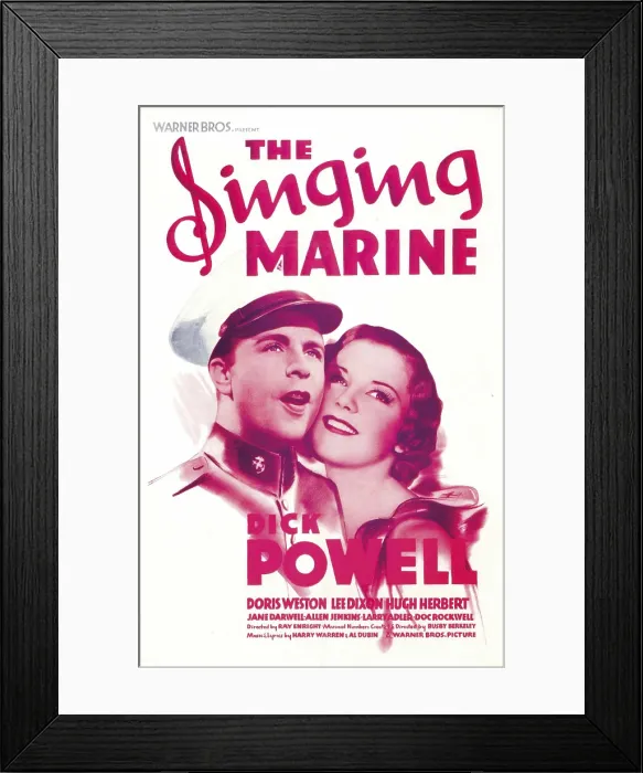 Framed Print : THE SINGING MARINE, from left: Dick Powell, Doris Weston, 1937