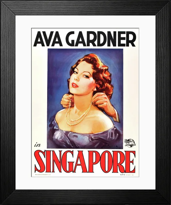 Framed Print : SINGAPORE, Ava Gardner on poster art, 1947 Framed Print : SINGAPORE, Ava Gardner on poster art, 1947