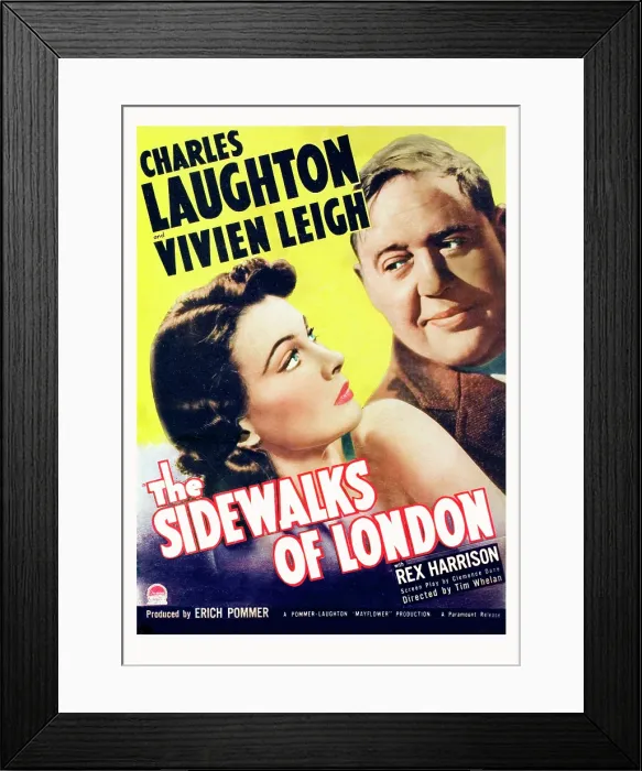 Framed Print : SIDEWALKS OF LONDON, Vivien Leigh, Charles Laughton, 1938