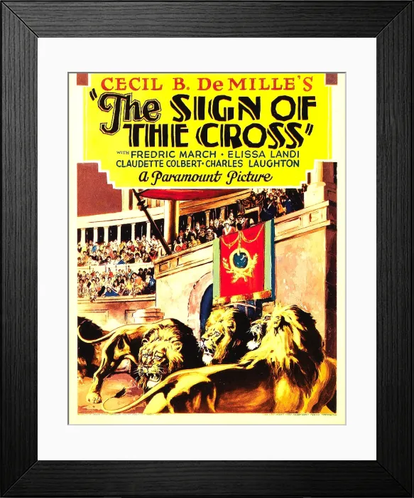 Framed Print : THE SIGN OF THE CROSS, midget window card, 1932 Framed Print : THE SIGN OF THE CROSS, midget window card, 1932