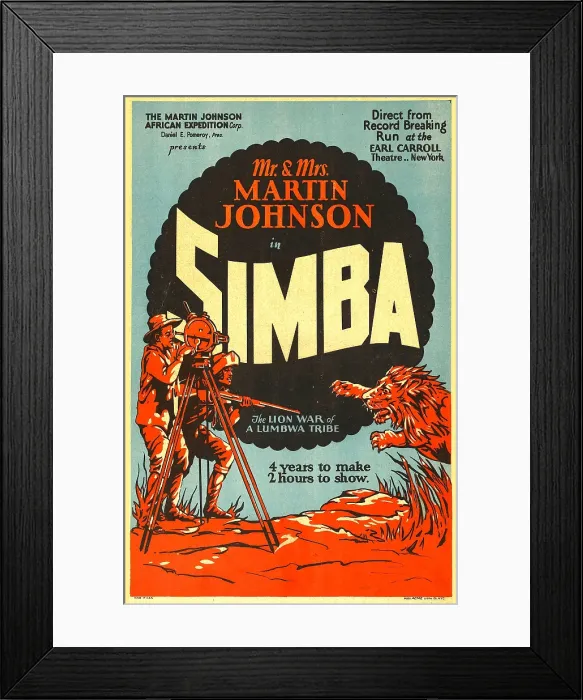 Framed Print : SIMBA, (aka SIMBA: THE KING OF THE BEASTS, aka SIMBA: THE LION WAR OF A LUMBWA TRIBE'); on left, from left to right: documentary filmmakers Mr. and Mrs Framed Print : SIMBA, (aka SIMBA: THE KING OF THE BEASTS, aka SIMBA: THE LION WAR OF A LUMBWA TRIBE'); on left, from left to right: documentary filmmakers Mr. and Mrs