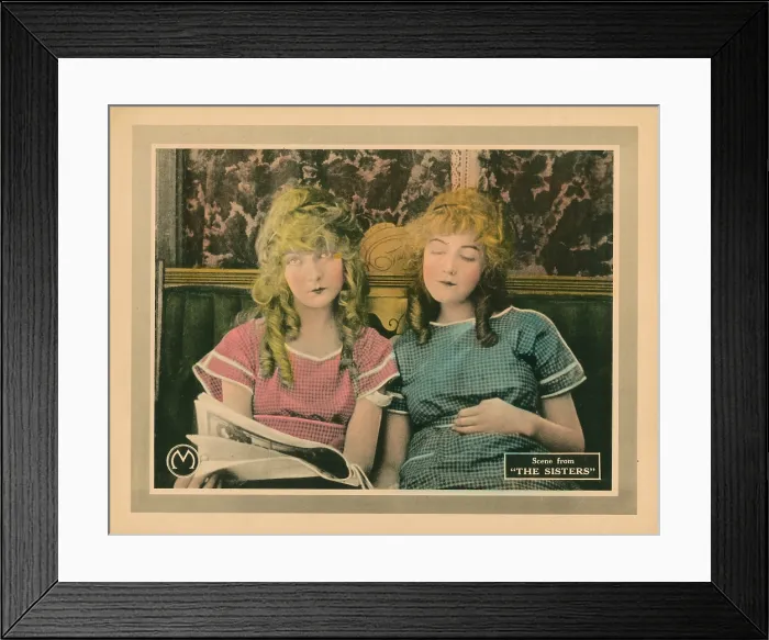 Framed Print : THE SISTERS, lobbycard, from left, Lillian Gish, Dorothy Gish, 1914 Framed Print : THE SISTERS, lobbycard, from left, Lillian Gish, Dorothy Gish, 1914