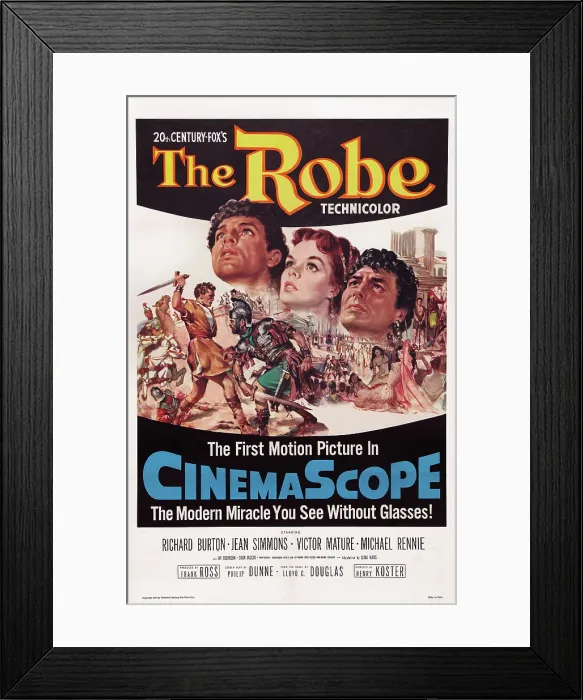 Framed Print : THE ROBE, Richard Burton, Jean Simmons, Victor Mature, 1953, TM and Copyright 20th Century-Fox Film Corp. All Rights Reserved / courtesy Everett Collection
