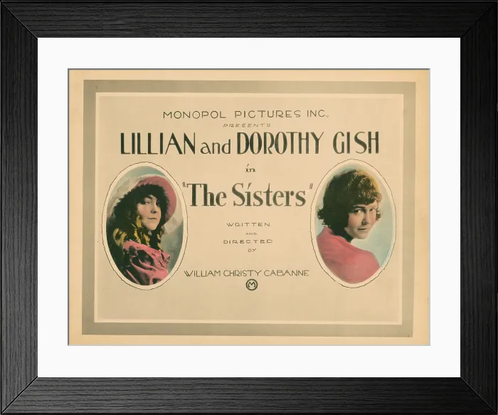 Framed Print : THE SISTERS, from left, Lillian Gish, Dorothy Gish, 1914