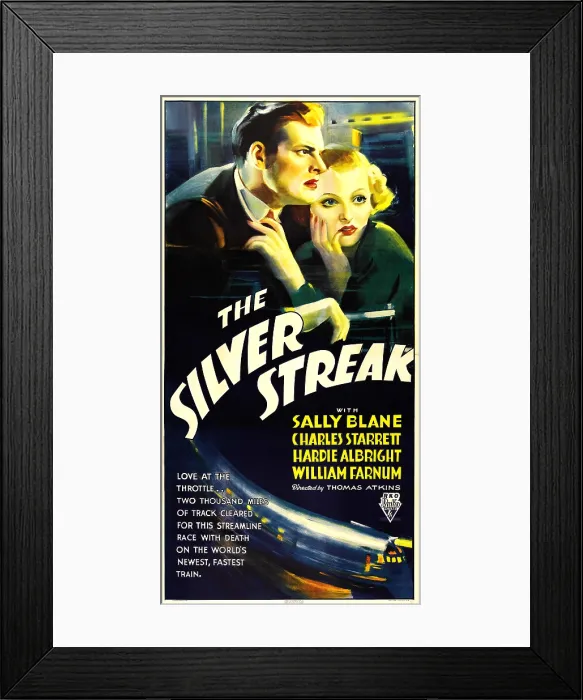 Framed Print : SILVER STREAK, from left: Charles Starrett, Sally Blane, 1934 Framed Print : SILVER STREAK, from left: Charles Starrett, Sally Blane, 1934