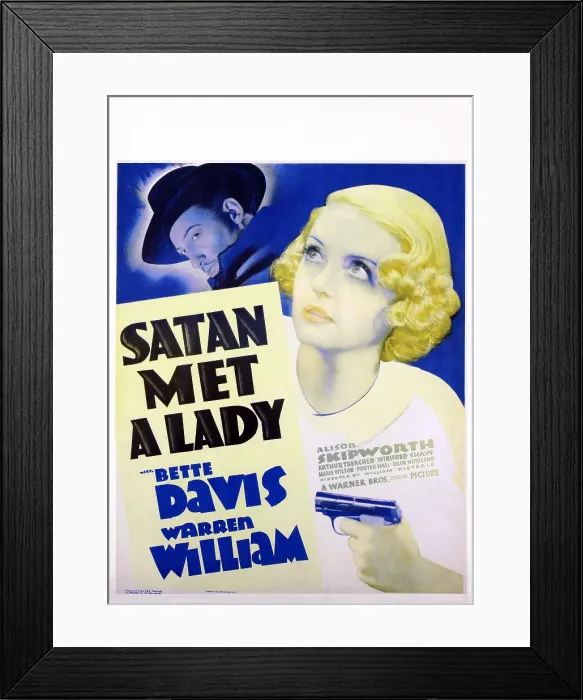 Framed Print : SATAN MET A LADY, US poster art, from left: Warren William, Bette Davis, 1936 Framed Print : SATAN MET A LADY, US poster art, from left: Warren William, Bette Davis, 1936