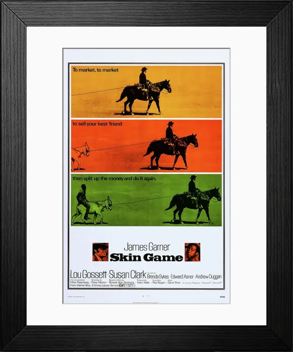 Framed Print : SKIN GAME, l-r: James Garner, Louis Gossett Jr. on poster art, 1971